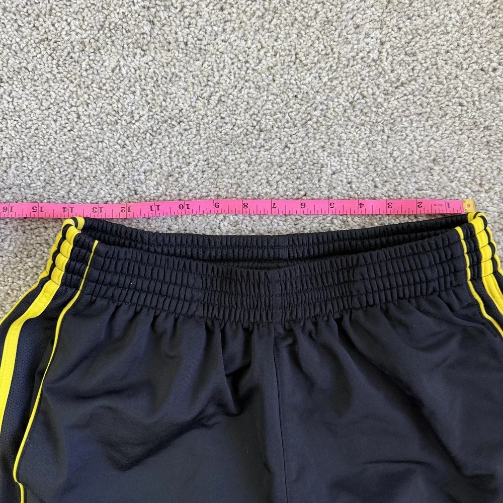 Adidas Track Pants Mens Large Black Knit Elastic Waist Side Stripe Soccer Gym